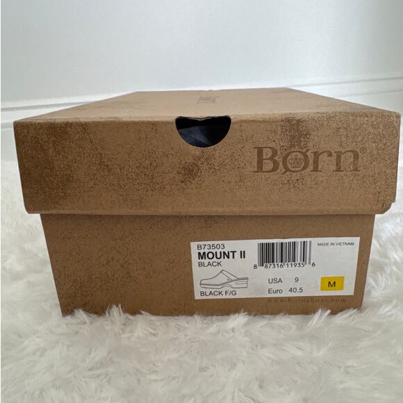 Born Mount II Black Leather Platform Clogs Size 9 Comfort Slip-On Shoes like new - Picture 2 of 16